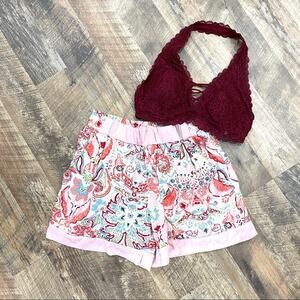 Echo pajama shorts & Gilly Hicks Halter Bralette
